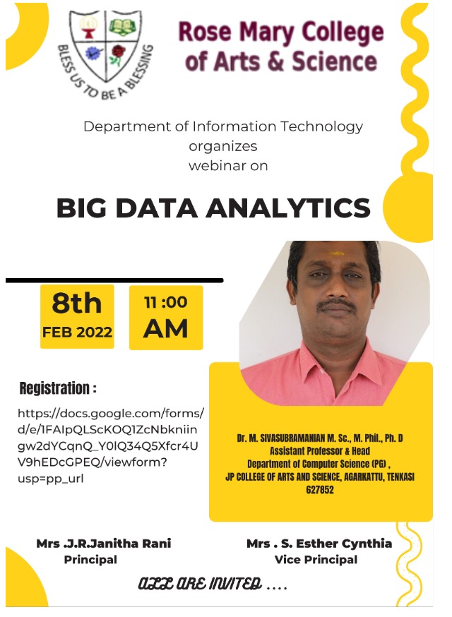 Read more about the article State Level Webinar on” Big data Analytics” from Information Technology Department on 8/2/2022￼