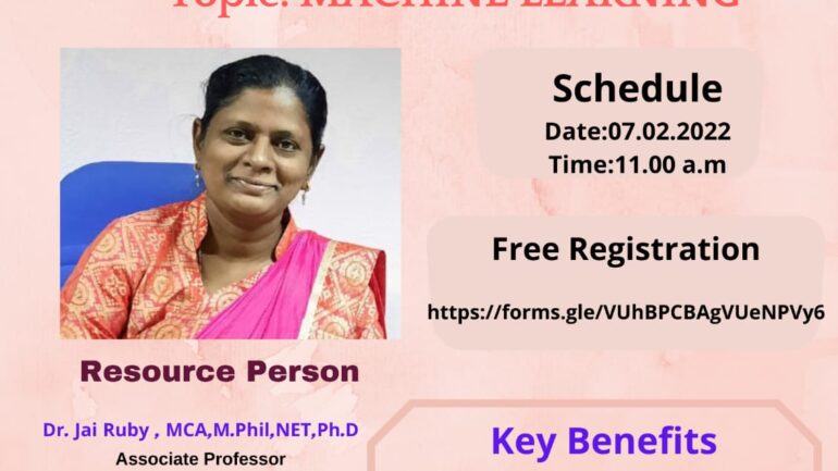 Read more about the article STATE LEVEL WEBINAR ON ” MACHINE LEARNING” FROM COMPUTER SCIENCE DEPARTMENT ON 7/2/2022
