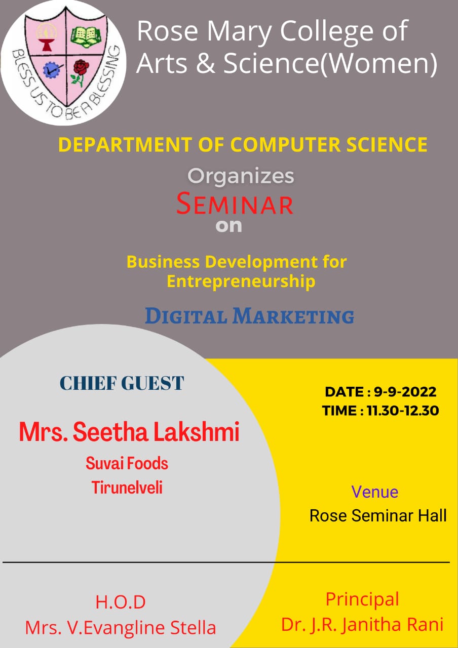 Read more about the article Business Development for Entrepreneurship (Digital Marketing) organized by ComputerScience Department on 9/9/2022
