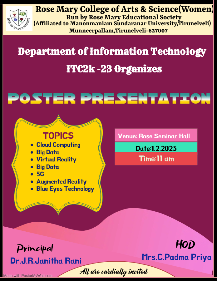 Read more about the article On 1-2-2023, the Department of Information Technology conducted an association competition on “Poster Staging.”