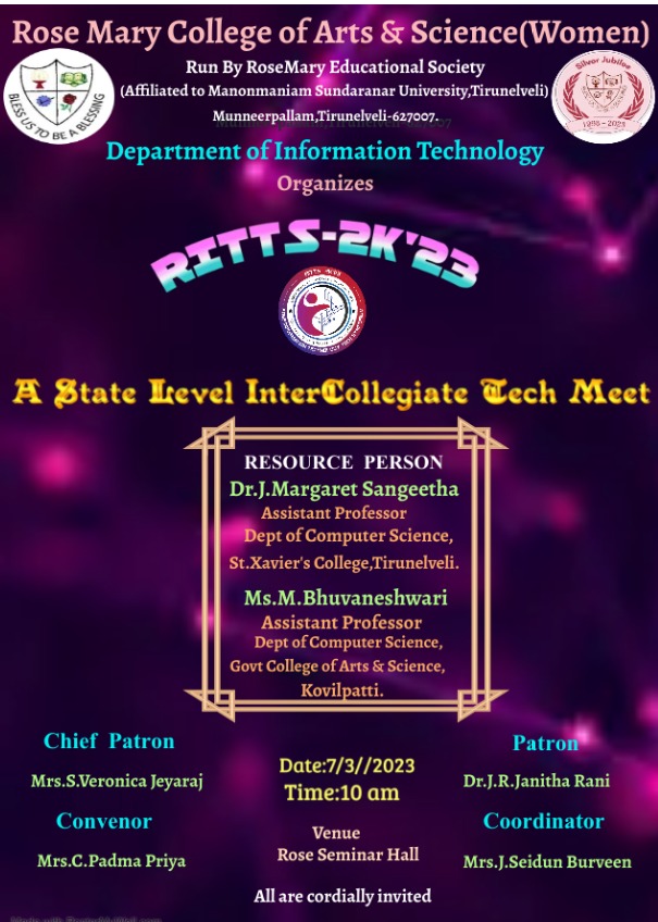 Read more about the article Information Technology Department organizes A State Level Intercollegiate Competition on 7/3/2023