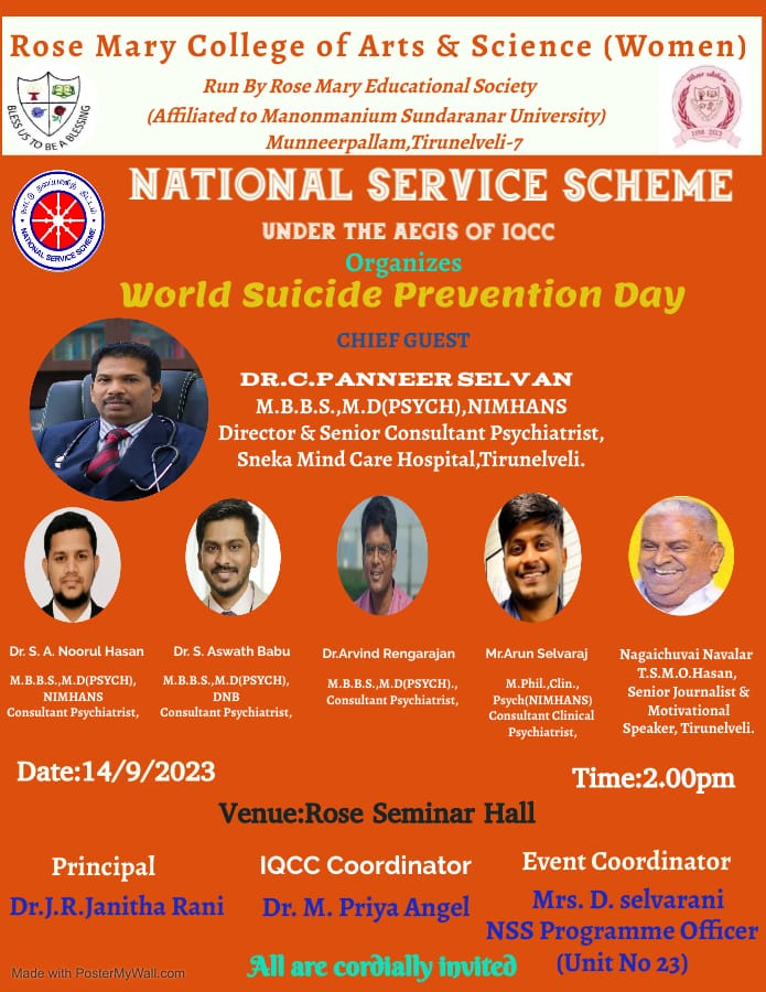 Read more about the article “World Suicide Prevention Day” celebrated on 14/9/2023