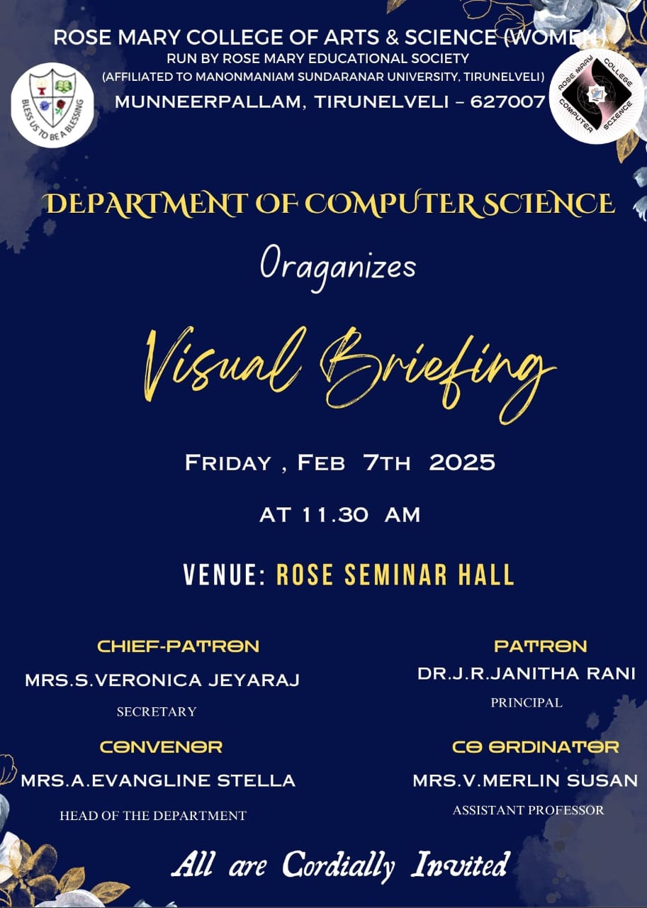 Read more about the article The Department of Computer Science Association Organized “VISUAL BRIEFING(POSTER PRESENTATION)”  Competition for the department students on 7th feb 2025.